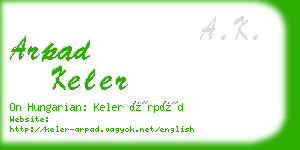 arpad keler business card